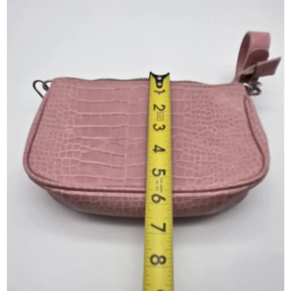 Urban Outfitters Pink Croc Embossed Baguette Shoulder Bag Y2K Purse